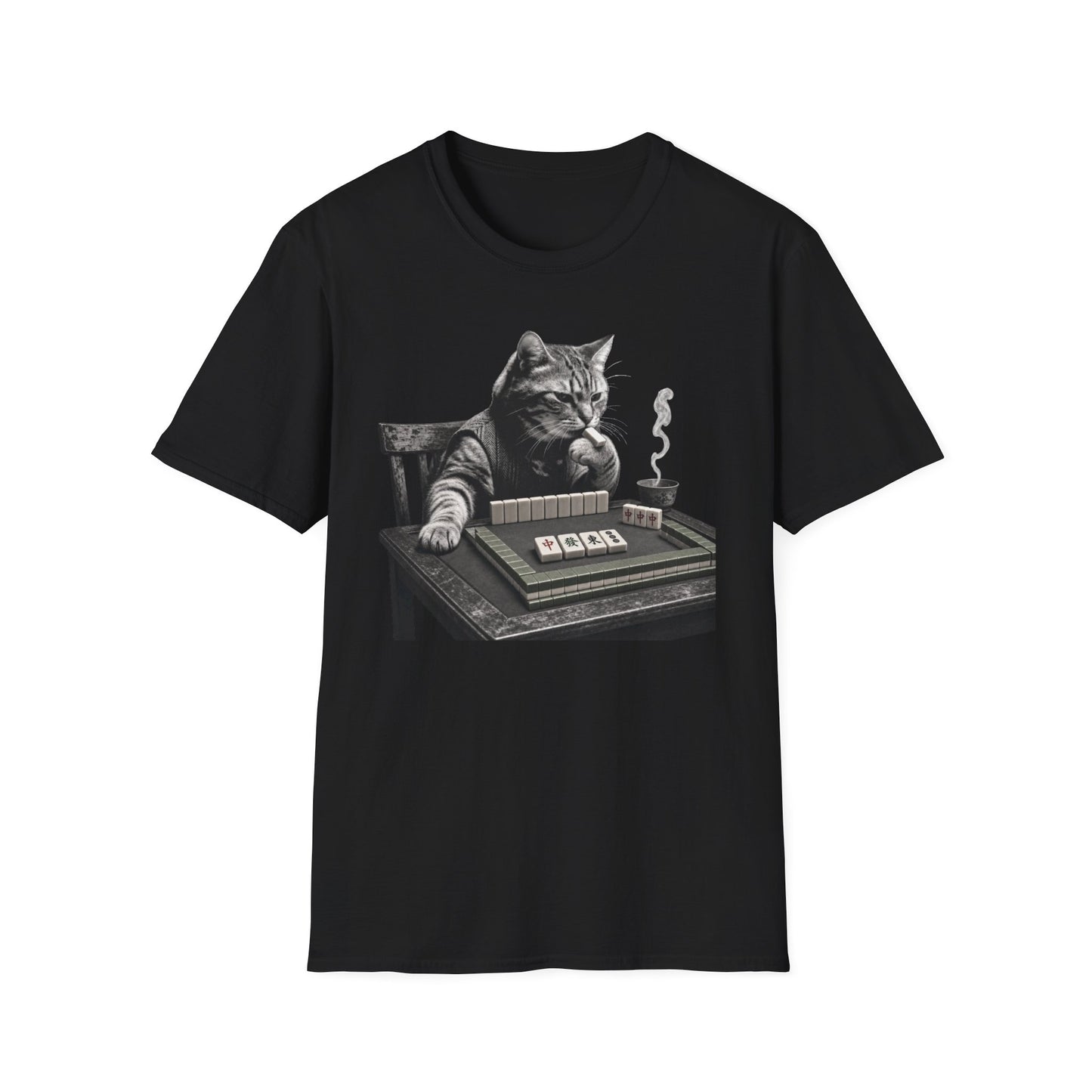 Cat at the Mahjong Table T-Shirt
