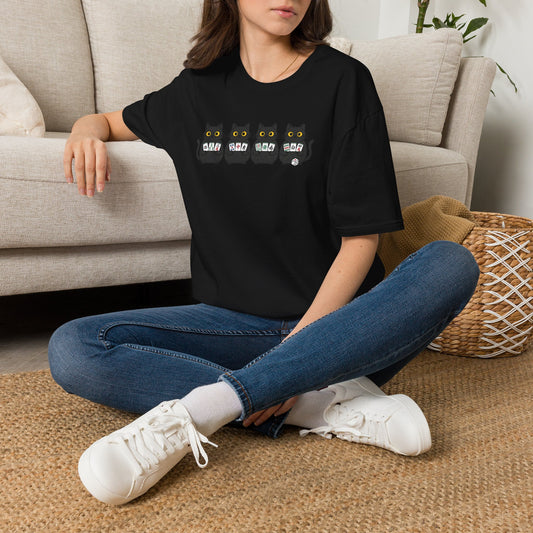 4 cats playing Mahjong T-Shirt