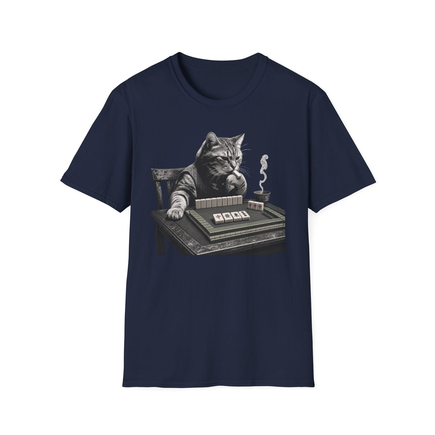 Cat at the Mahjong Table T-Shirt