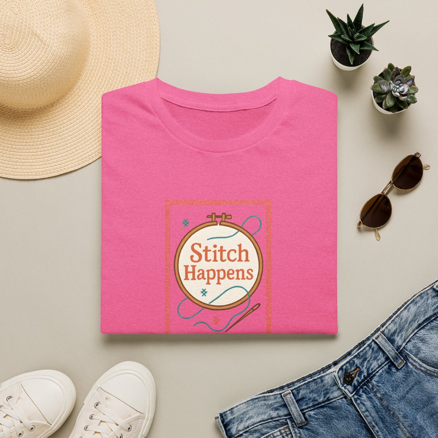 Stitch Happens Embroidery T-Shirt