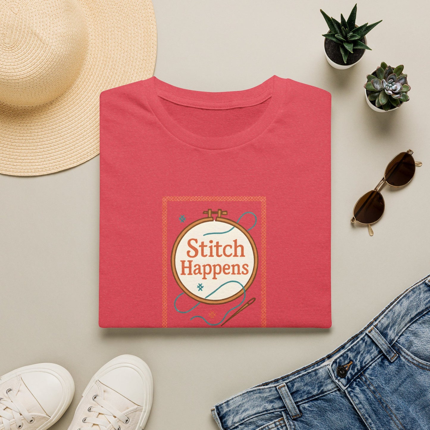 Stitch Happens Embroidery T-Shirt
