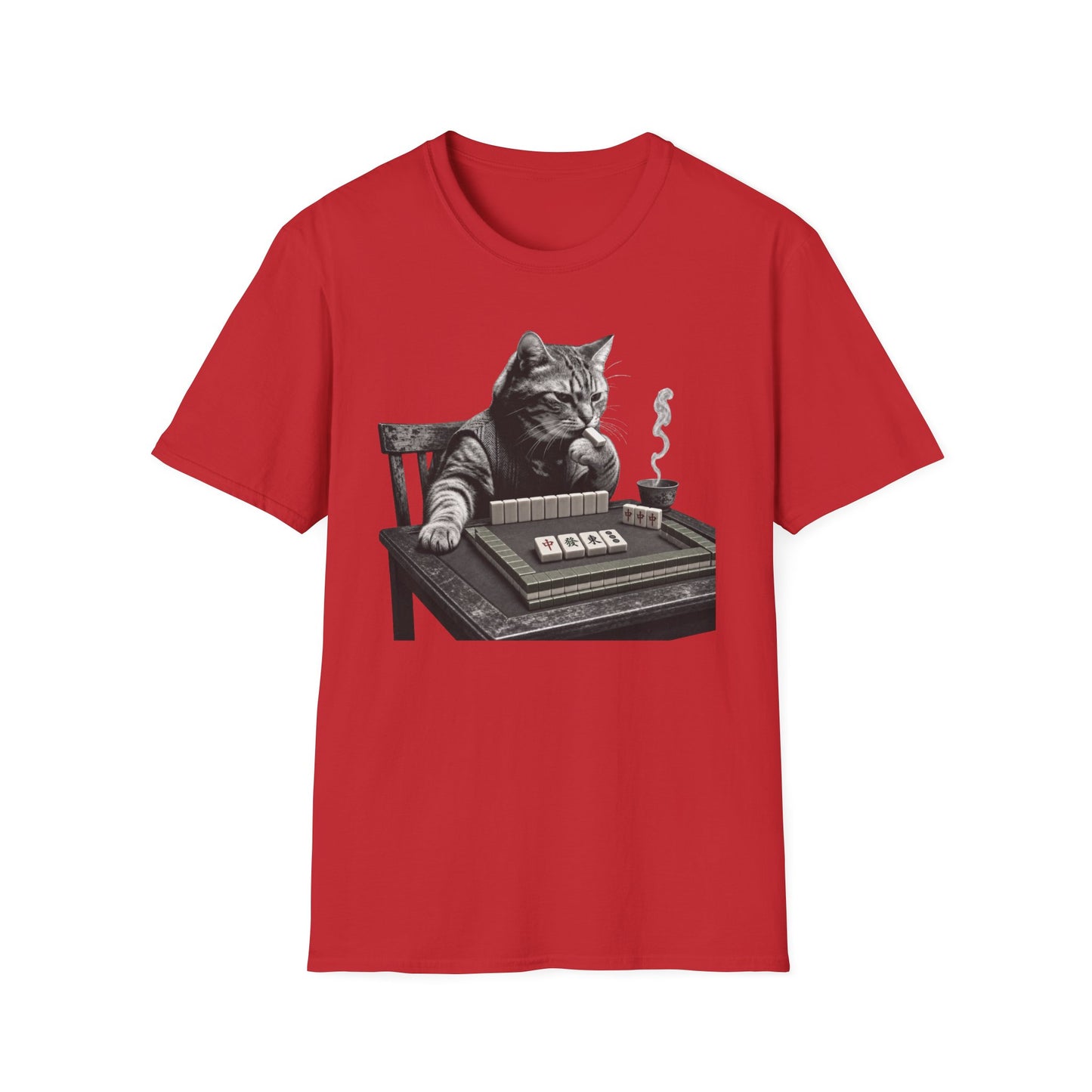 Cat at the Mahjong Table T-Shirt