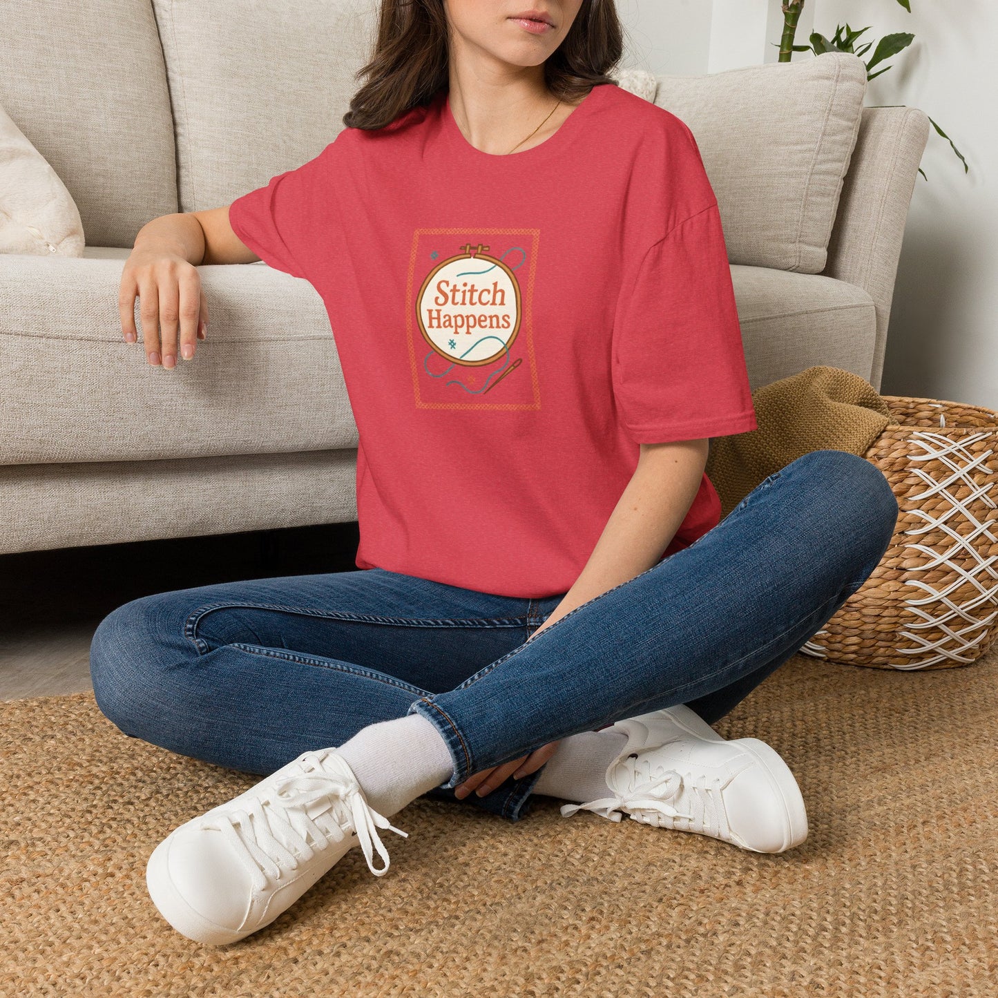 Stitch Happens Embroidery T-Shirt