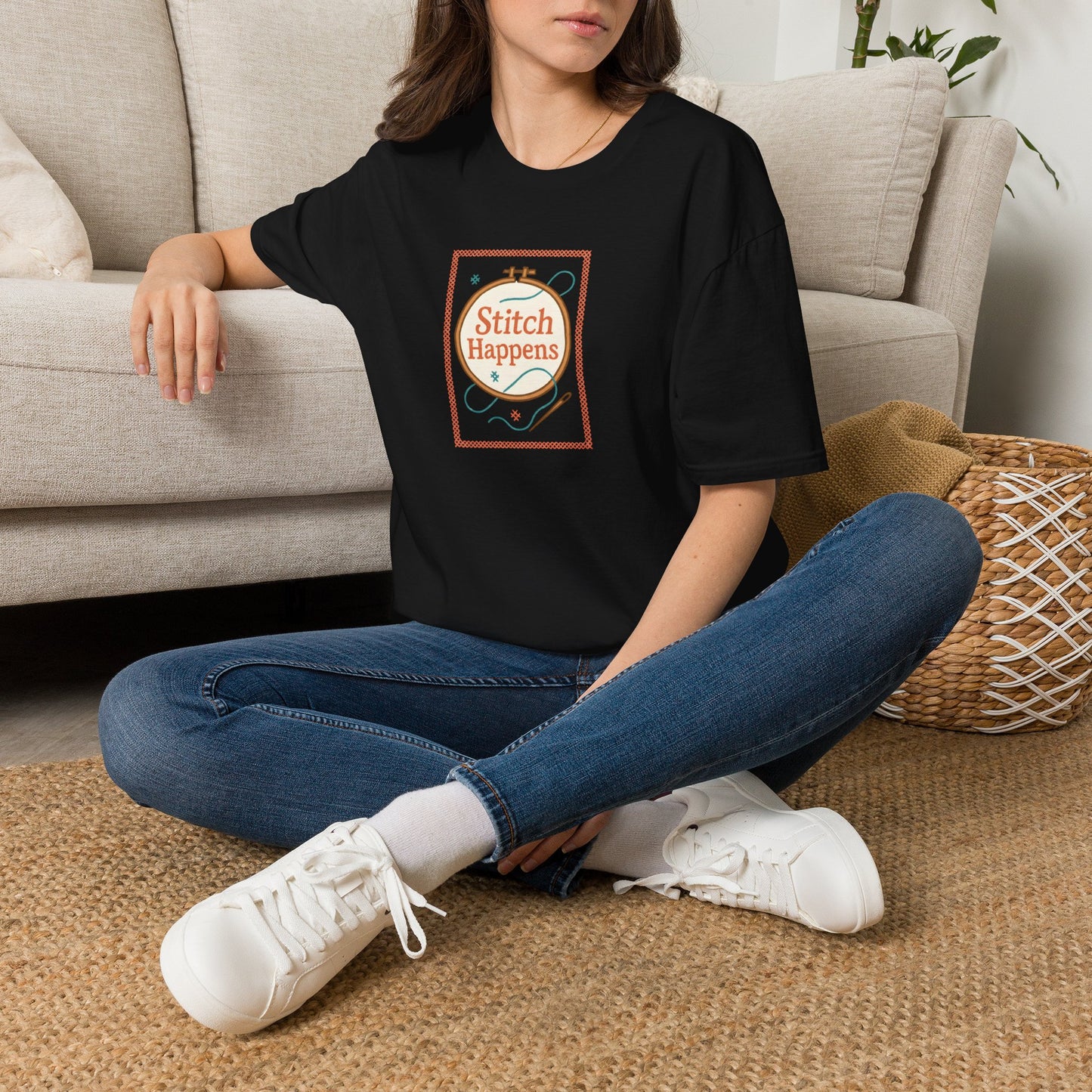 Stitch Happens Embroidery T-Shirt