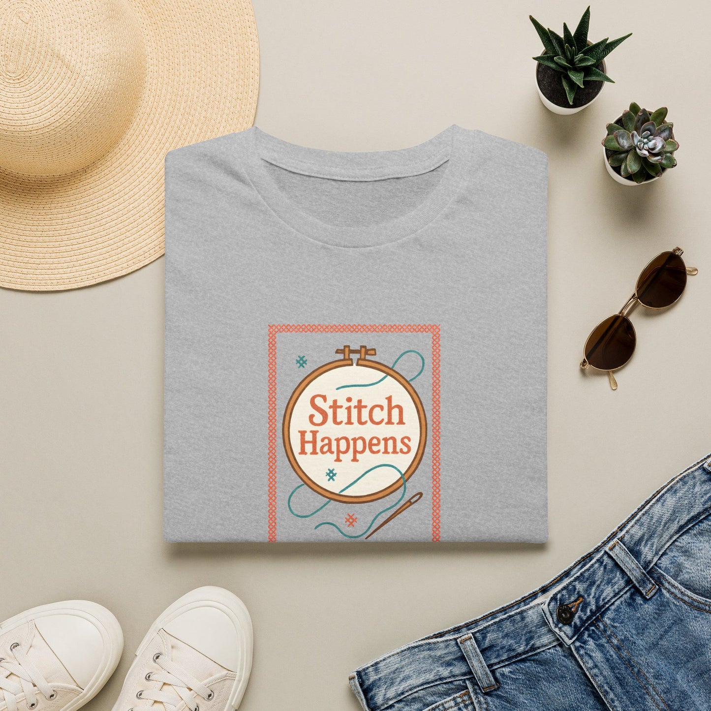 Stitch Happens Embroidery T-Shirt