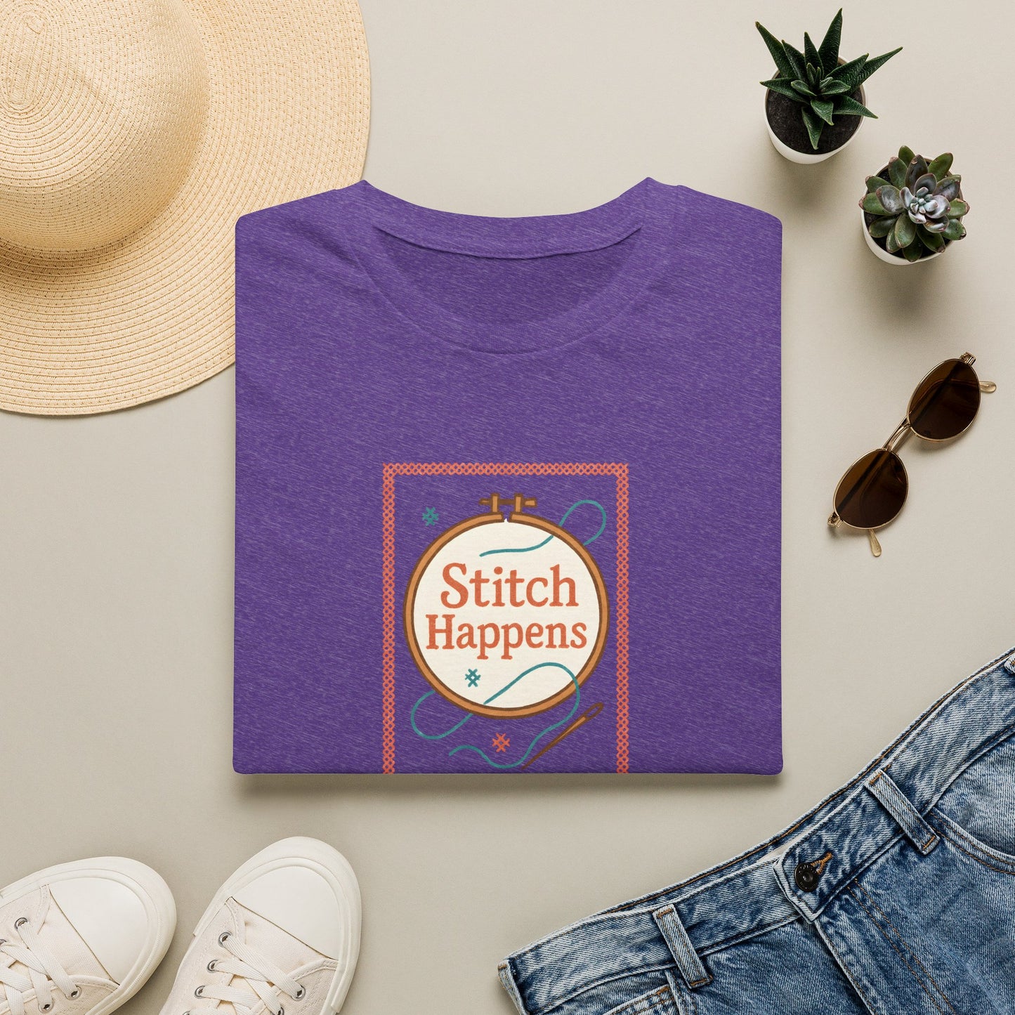 Stitch Happens Embroidery T-Shirt