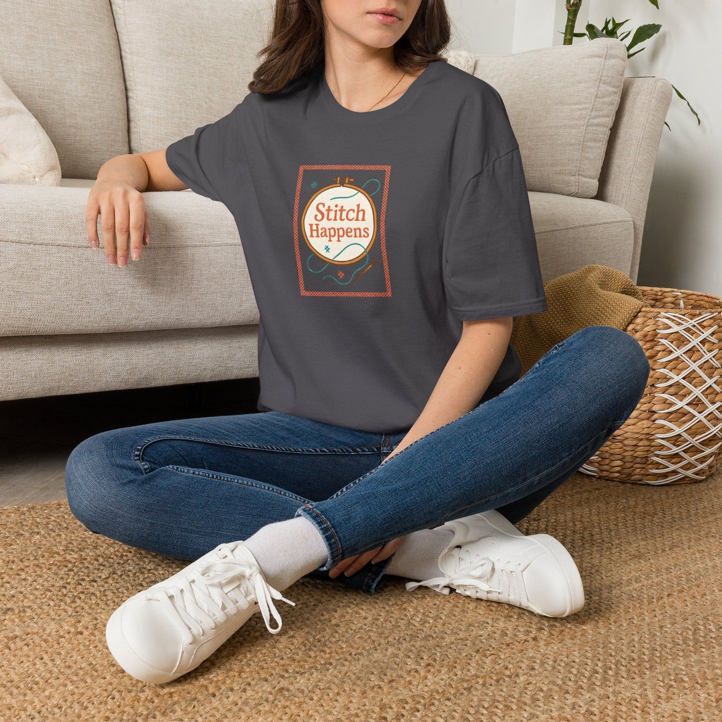 Stitch Happens Embroidery T-Shirt